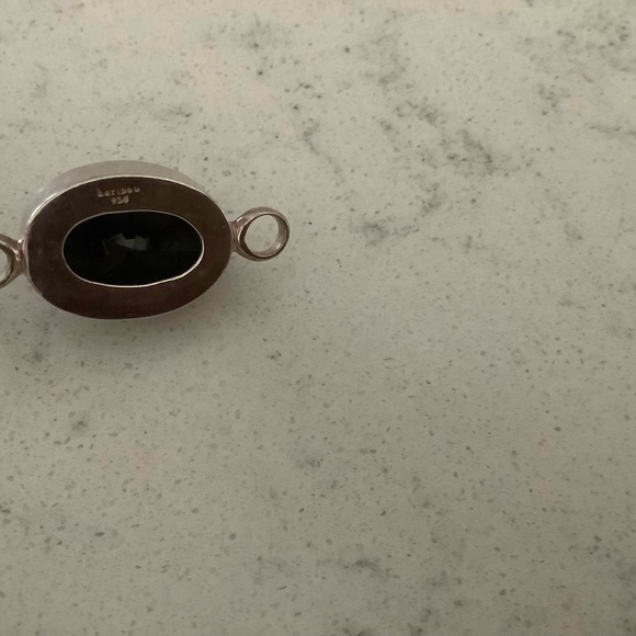 Vintage Haribou black onyx sterling bangle bracelet 925 Scandinavian Danish MCM - Picture 5 of 10